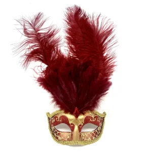 Masquerade Mask with Feathers Venetian Masquerade Mask for Carnival Ball
